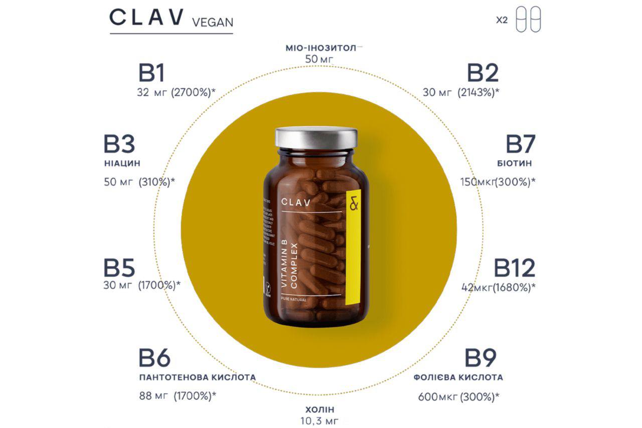 CLAV VITAMIN B KOMPLEX (120 капсул) 